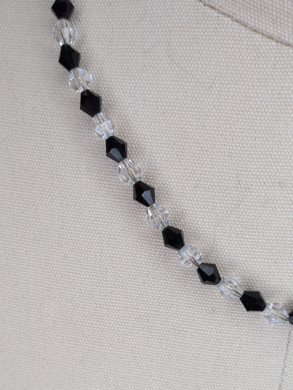 Crystal Bead Choker Necklace - Clear - Picture 6 of 6